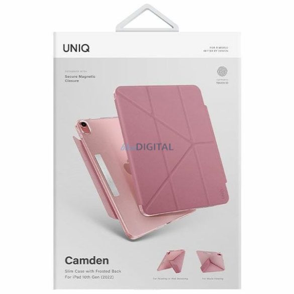 Uniq Case Camden iPad 10 gen. (2022) rózsaszín antimikrobiális tok