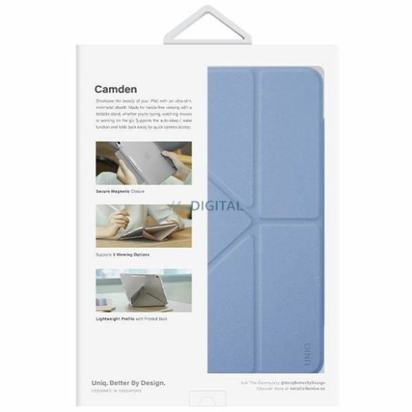 Uniq Case Camden iPad 10 gen. (2022) kék antimikrobiális tok