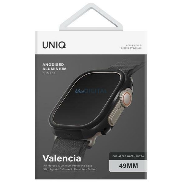 Uniq Valencia Apple Watch Ultra 49mm-es fekete tok
