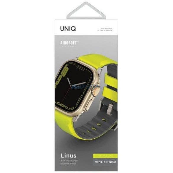 UNIQ Linus csereszíj Apple Watch 1/2/3/4/4/5/6/7/8/9/SE/SE2/Ultra 42/44/45/49mm zöld