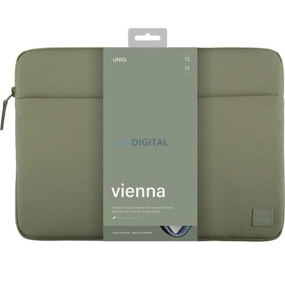 Uniq Vienna laptop Sleeve 14" tok zöld/lazúr zöld Vízálló RPET tok