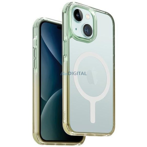 Uniq Combat Duo tok iPhone 15 6.1" Magclick Charging zöld-sárga/tengerzöld-zöld-lágy sárga