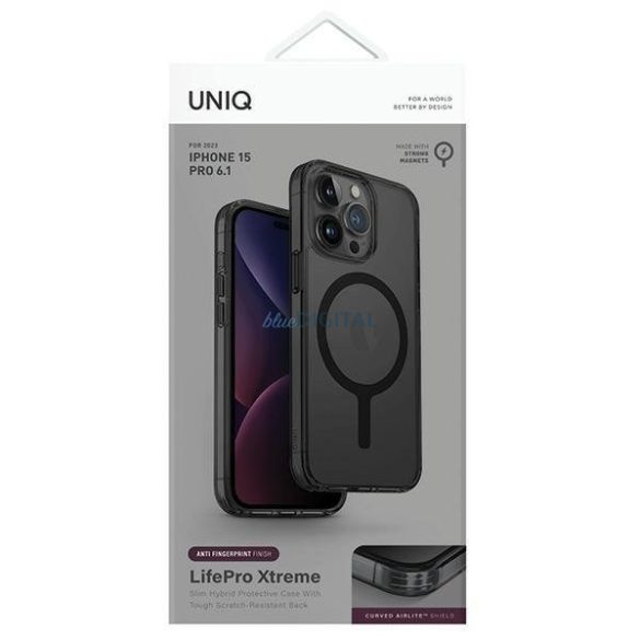 Uniq LifePro Xtreme iPhone 15 Pro 6.1" tok Magclick töltés szürke