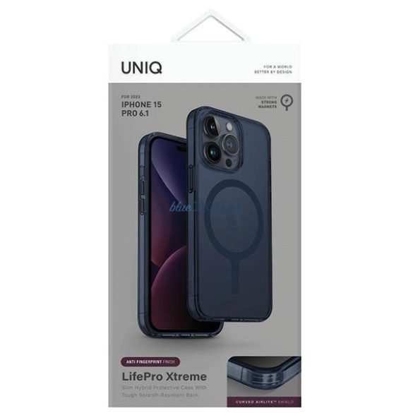 Uniq LifePro Xtreme Magclick töltő tok iPhone 15 Pro - sötétkék