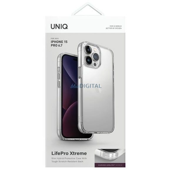 Uniq LifePro Xtreme tok iPhone 15 Pro Max 6.7" átlátszó