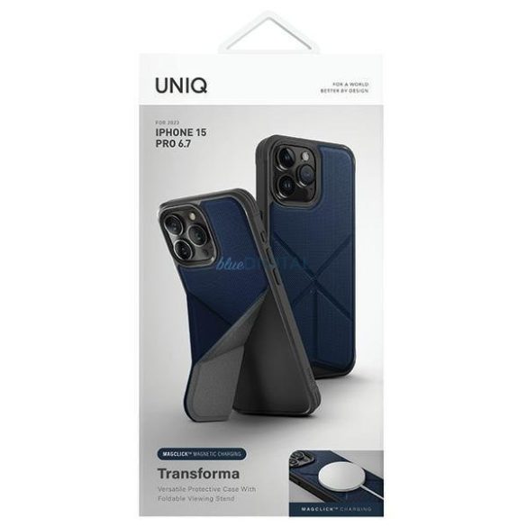Uniq tok Transforma iPhone 15 Pro Max 6.7" Magclick töltés kék