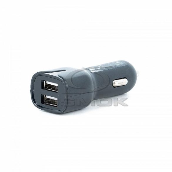 Autós Töltő Maxlife 2.4a 2xusb + Type-C Kábel Gyorstöltés Fekete