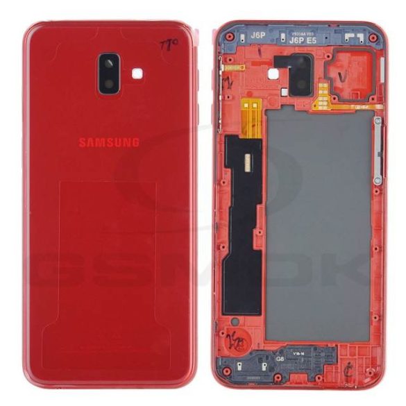 Akkumulátor Fedél Ház Samsung J610 Galaxy J6 Plus 2018 Piros Gh82-17868B Gh82-17872B Eredeti Szervizcsomag