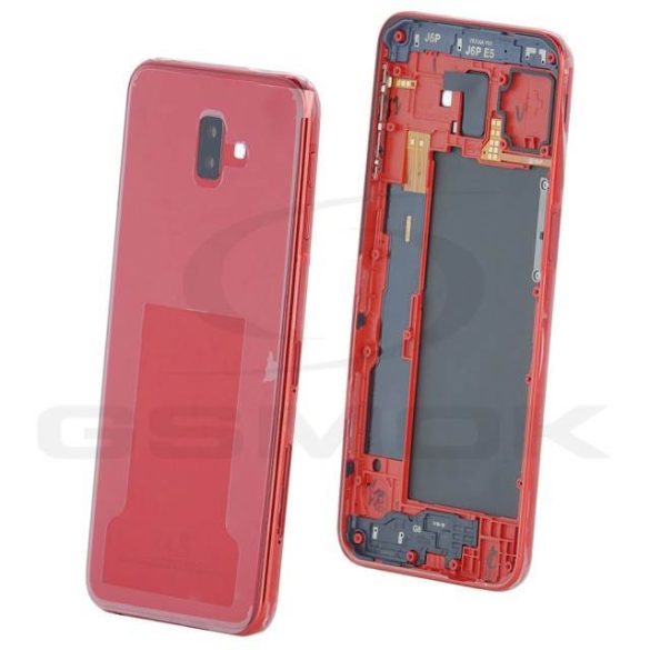 Akkumulátor Fedél Ház Samsung J610 Galaxy J6 Plus 2018 Piros Gh82-17868B Gh82-17872B Eredeti Szervizcsomag
