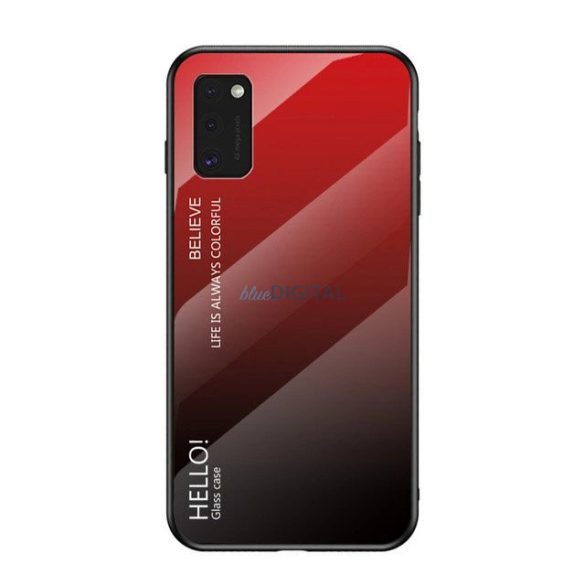 Gradient Glass tok Samsung Galaxy A41 - piros-fekete