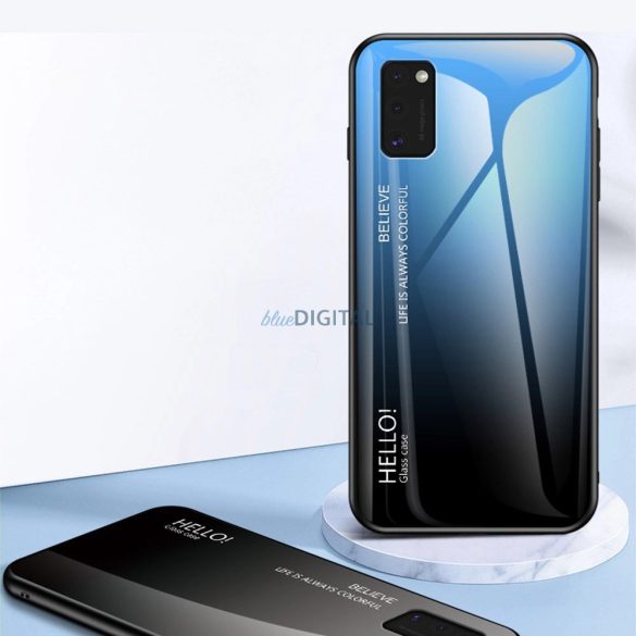 Gradient Glass tok Samsung Galaxy A41 - piros-fekete