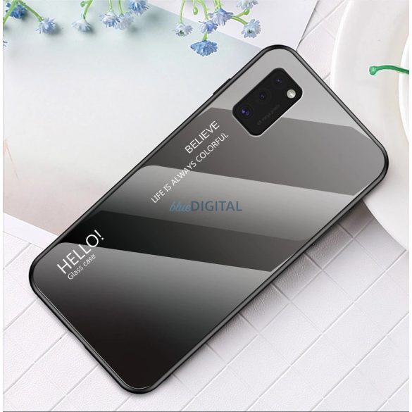 Gradient Glass tok Samsung Galaxy A41 - piros-fekete