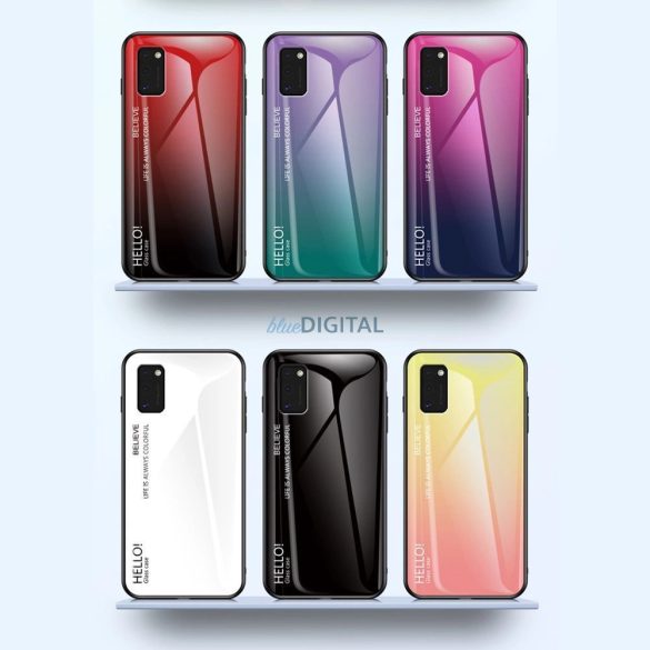 Gradient Glass tok Samsung Galaxy A41 - piros-fekete