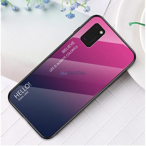 Gradient Glass tok Samsung Galaxy A41 - piros-fekete