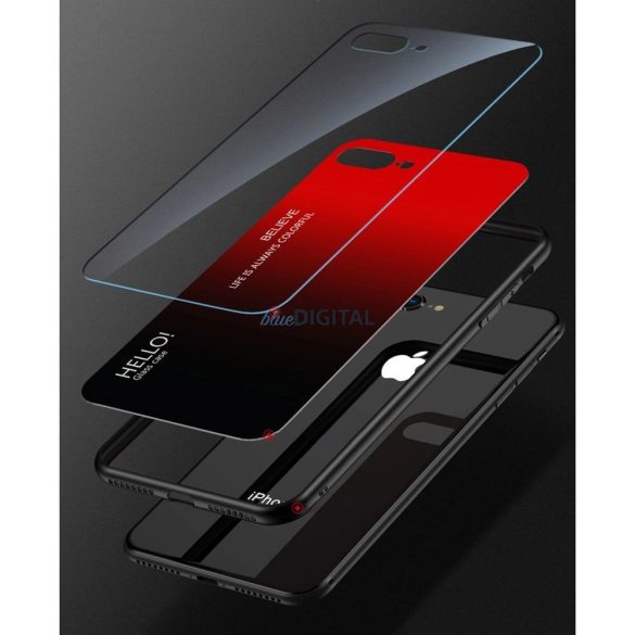 Gradient Glass tok Samsung Galaxy A41 - piros-fekete