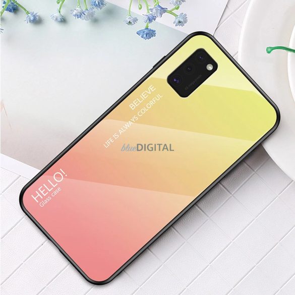 Gradient Glass tok Samsung Galaxy A41 - piros-fekete