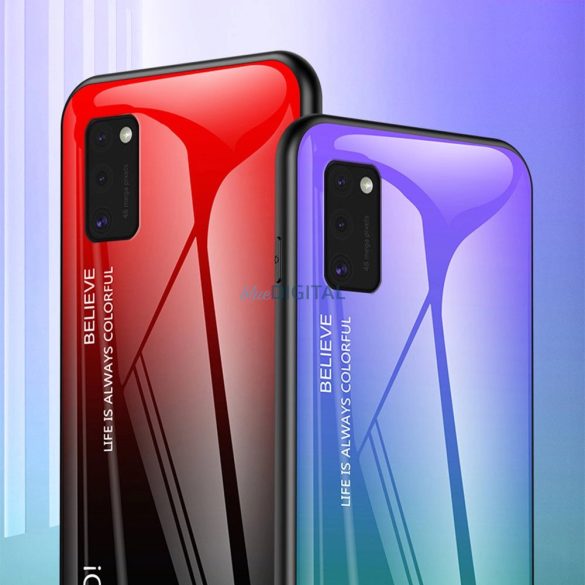 Gradient Glass tok Samsung Galaxy A41 - piros-fekete
