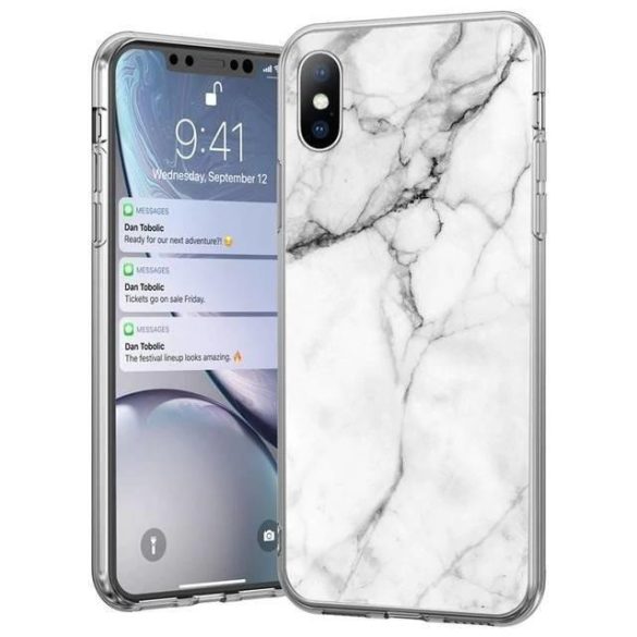 Wozinsky Marble TPU tok Xiaomi redmi 10X 4G / Xiaomi redmi Note 9 fehér telefontok