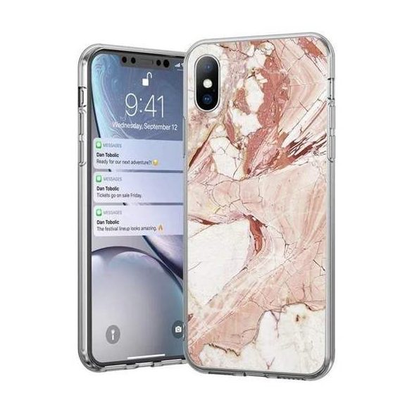 Wozinsky Marble TPU tok Xiaomi redmi 10X 4G / Xiaomi redmi Note 9 rózsaszín telefontok