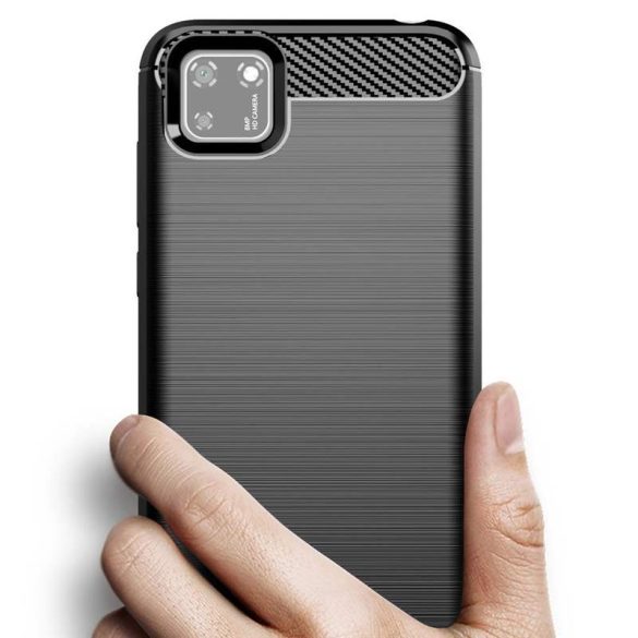 Carbon tok Rugalmas tok TPU tok Huawei Y5p fekete telefontok