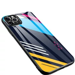   Színes üveg tok tartós edzett üveg tempered glass lap és a kamera telefontok iPhone 11 Pro Max minta 2 telefontok