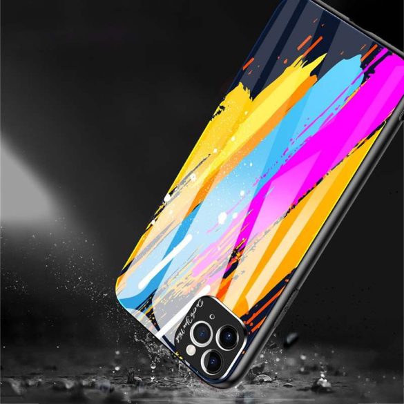 Színes üveg tok tartós edzett üveg tempered glass lap és a kamera telefontok iPhone 11 Pro Max minta 2 telefontok