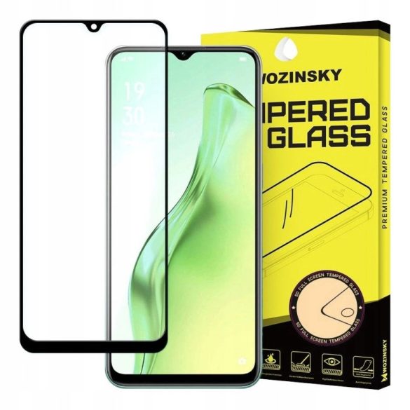 Wozinsky edzett üveg teljes ragasztással szuper kemény Oppo A31 fekete