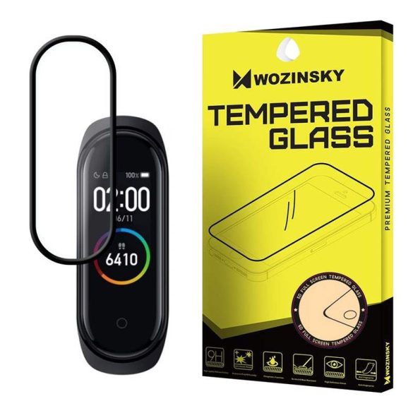 Wozinsky Full Glue edzett üveg Xiaomi Mi Band 6 / Mi Band 5 fekete kerettel