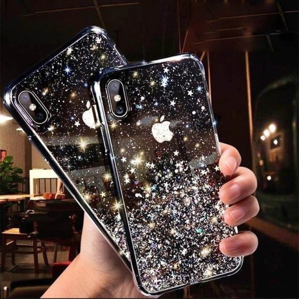Wozinsky Star Glitter Shining tok iPhone 12 Pro Max 6,7 fekete telefontok