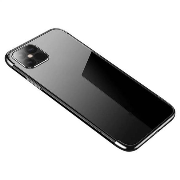 Clear Color Gel tok TPU galvanizált tok iPhone 12 Pro Max fekete telefontok