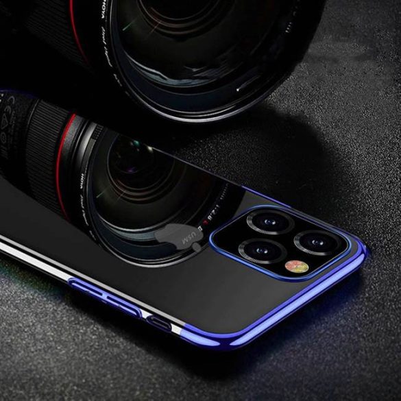 Clear Color Gel tok TPU galvanizált tok iPhone 12 Pro Max kék telefontok