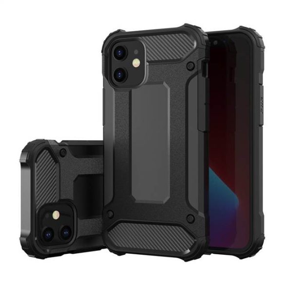 hybrid Armor tok Kemény tok iPhone 12 Pro Max fekete telefontok