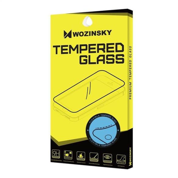 Wozinsky Full tok Flexi Nano üveg hybrid képernyővédő fólia kerettel iPhone 12 mini fekete üvegfólia