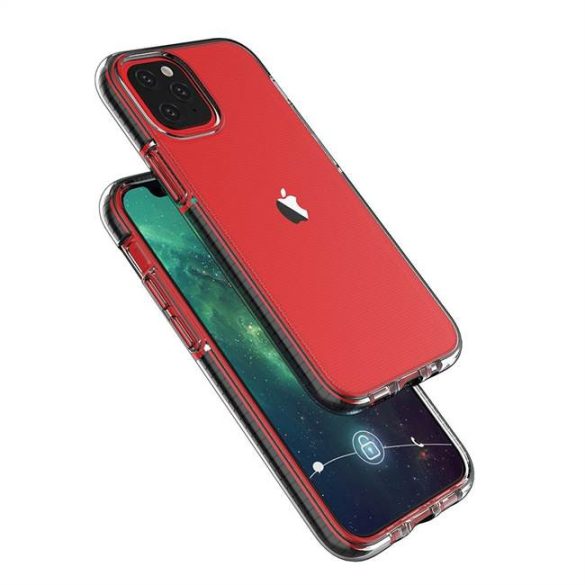 Spring tok világos TPU gél védőburkolat színes kerettel iPhone 12 mini rózsaszín telefontok