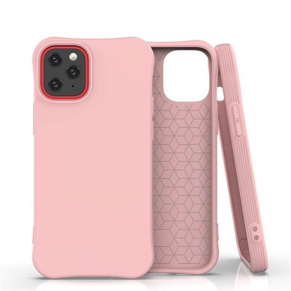 Puha színes tok rugalmas gél tok iPhone 12 mini rózsaszín telefontok