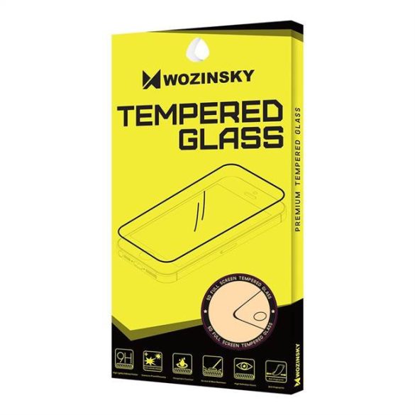 Wozinsky edzett üveg tempered glass FullGlue Super Tough képernyővédő fólia teljes képernyős kerettel tok barát iPhone 12 mini fekete üvegfólia