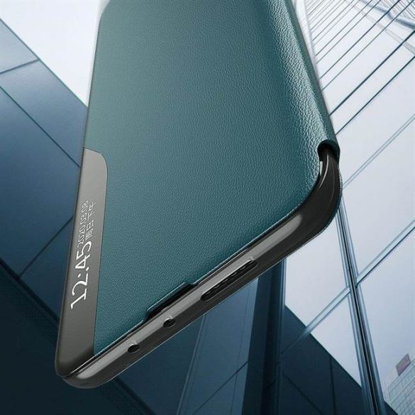 Eco Leather View tok elegáns Bookcase kihajtható tok kitámasztóval Huawei P40 Lite narancs telefontok