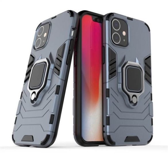 Ring Armor tok kitámasztható Kemény tok iPhone 12 mini kék telefontok