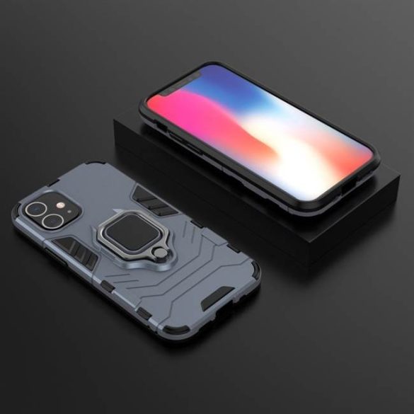 Ring Armor tok kitámasztható Kemény tok iPhone 12 mini kék telefontok