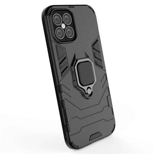 Ring Armor tok kitámasztható Kemény tok iPhone 12 Pro Max fekete telefontok