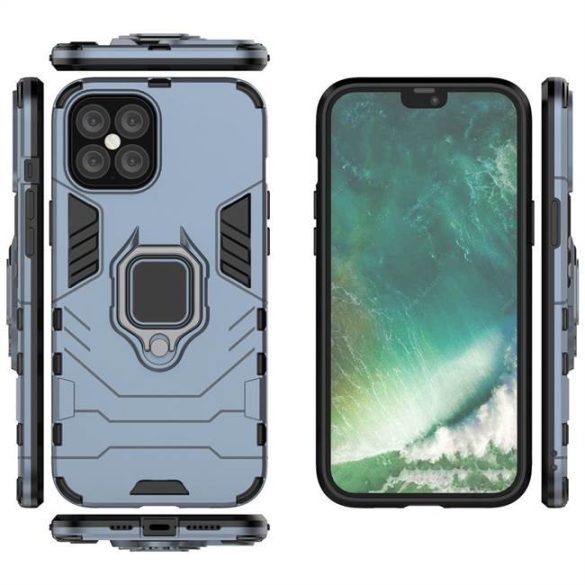 Ring Armor tok kitámasztható Kemény tok iPhone 12 Pro Max kék telefontok