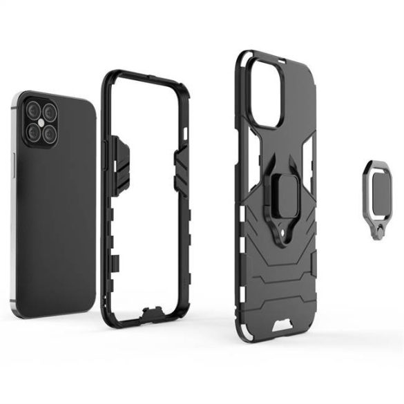 Ring Armor tok kitámasztható Kemény tok iPhone 12 Pro Max kék telefontok