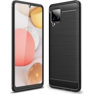 Carbon tok Rugalmas tok TPU tok Samsung Galaxy A42 5G fekete