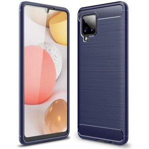 Carbon tok Rugalmas tok TPU tok Samsung Galaxy A42 5G kék