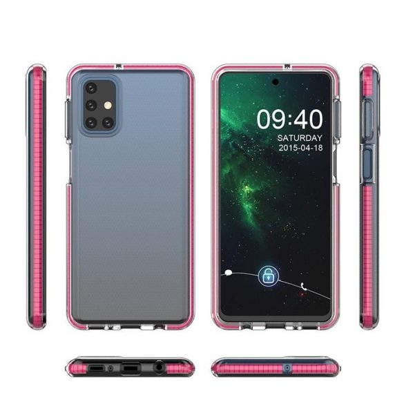 Spring tok világos TPU gél védőburkolat színes kerettel Samsung Galaxy M31s világos rózsaszín