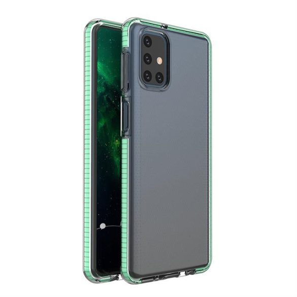 Spring tok világos TPU gél védőburkolat színes kerettel Samsung Galaxy M31s menta