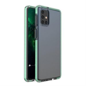 Spring tok világos TPU gél védőburkolat színes kerettel Samsung Galaxy M51 menta