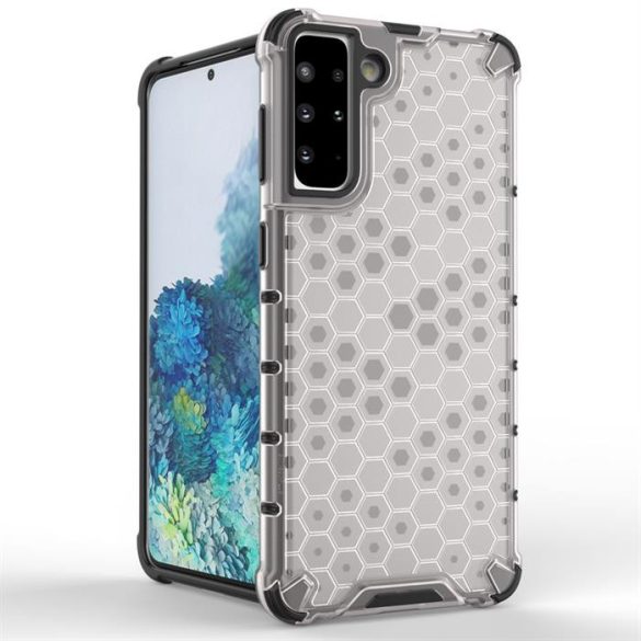 Honeycomb tok páncél telefontok TPU Bumper Samsung Galaxy S21 + 5G (S21 Plus 5G) fekete