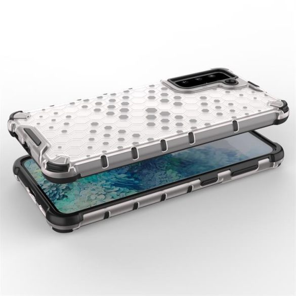 Honeycomb tok páncél telefontok TPU Bumper Samsung Galaxy S21 + 5G (S21 Plus 5G) fekete