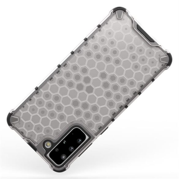 Honeycomb tok páncél telefontok TPU Bumper Samsung Galaxy S21 + 5G (S21 Plus 5G) fekete